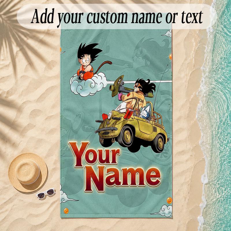 Beach TowelDragon Ball Custom Name Text Personalized Soft Towel for Beach Pool Indoor Home Decor Gift