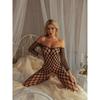 Fishnet Transparent Teddy Bodysuits Erotic Crotchless Lingerie Women Mesh Hollow Bodystocking Sexy Off Shoulder Teddies Bodysuit