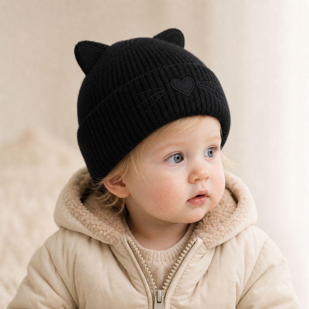 Soft Warm Winter Cap Cat Ear Embroidered Bonnet Casual Casual Knit Cap Autumn Winter