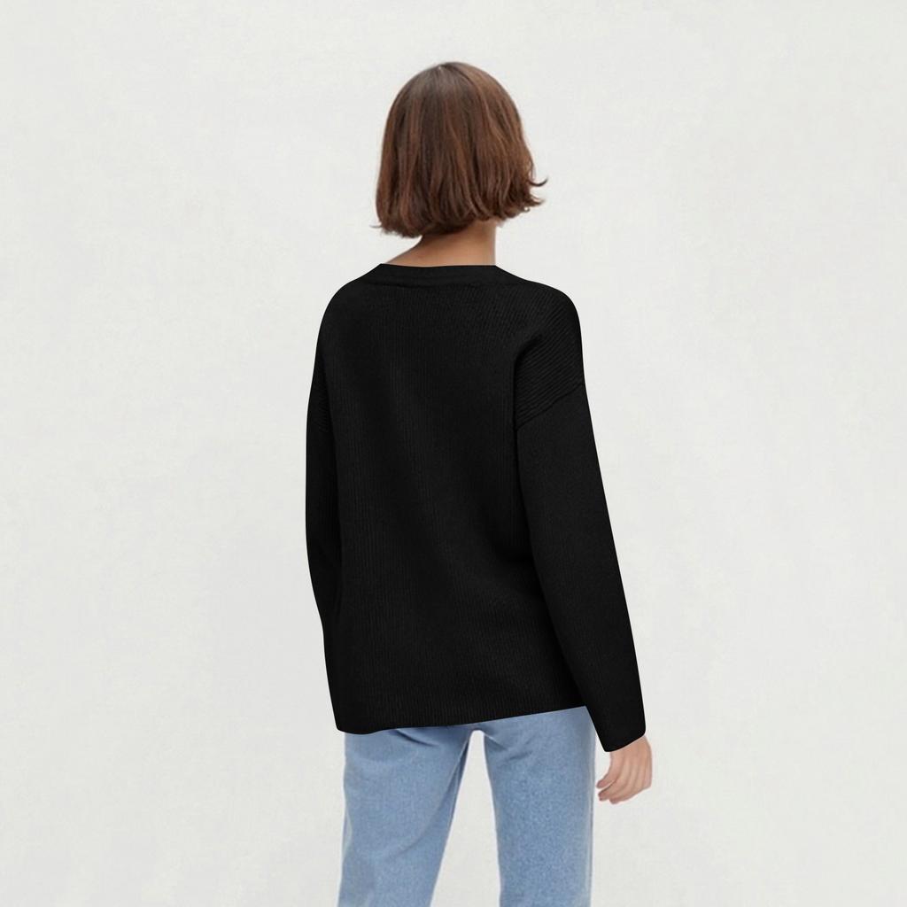 Kvinners avslappede hverdagstopper Strikket cardiganjakke