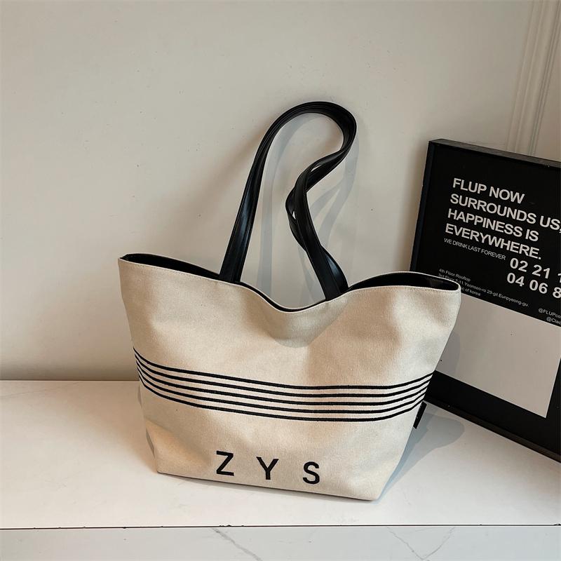 Canvas Bag Large Capacity Women's Shoulder Bag Commuter Tote Bag