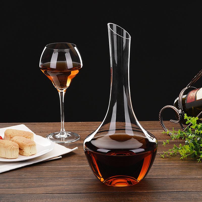 Red Wine Decanter with Big Belly, Lead-Free Crystal Glass, Wine Separator, Practical Pourer Tool, Family Bar, Practical, 1500ml