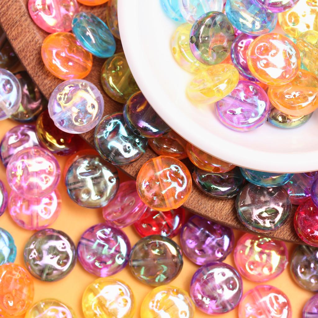 20pcs 12mm Acrylic Solid Color Round Button Loose Beads 12mm for Bracelet Mobile Phone Chain Making DIY Handmade Materials