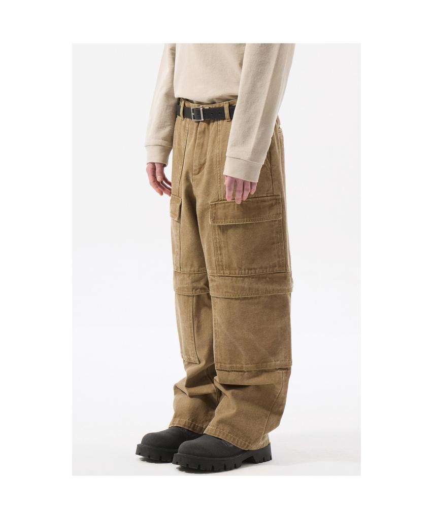 Keoseuuteommellou Beige Oxford Cotton Cargo Pants_Cwpam25392Bex
