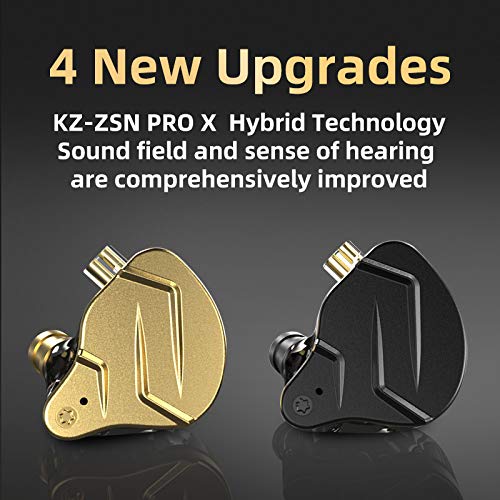 CCA KZ ZSN Pro X Dual Driver In-Ear Headphones, 1BA/1DD, Wired, Hi-Fi, Sports Gaming Earphones, Compatible with Smartphones, PCs, and Tablets (No Micr