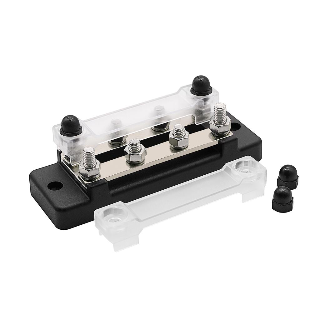 8 Terminal Bus Bar 150A BusBar Block with Cover Ground Distribution Power Distribution Terminal Block for W/ 8 M6 Screws