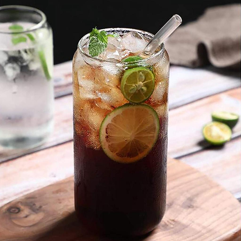 Sklenice Šálek s bambusovým víčkem a skleněnými brčky Plechovka na pivo Sklenice na led Sklenice na kávu Sada kelímků na víno Skleněný pohár na matnou kolu Nádobí