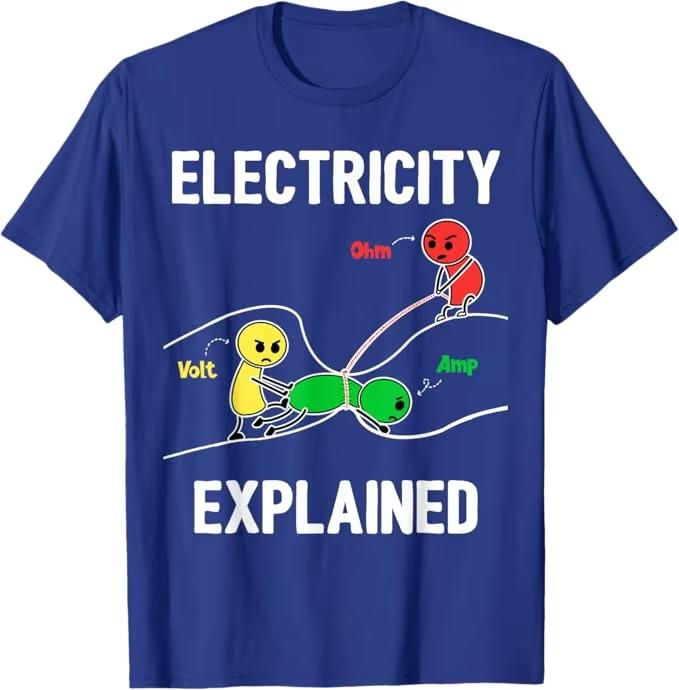 VIR Equation and Ohms Law Circuit Diagram Science Nerd Lover Unisexs Pure Cotton TShirt Couple Loose Fit TShirt Summer Top