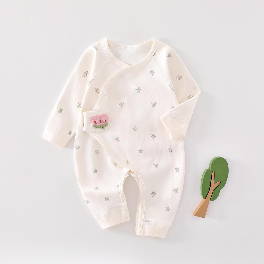 Newborn Pure Cotton Romper: Boneless Crawling Suit for Spring/Autumn