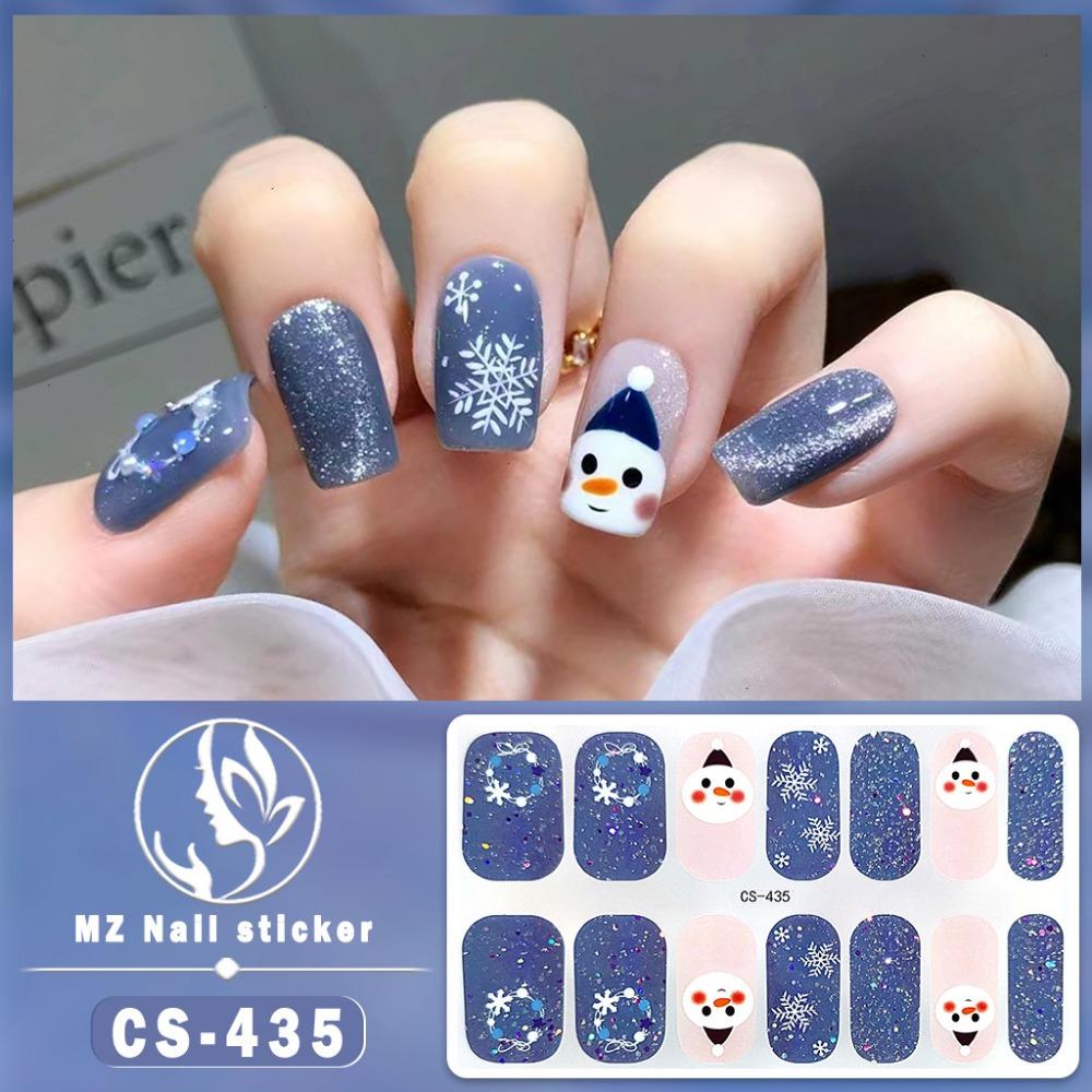 Christmas Waterproof No-bake Gel Nail Polish Film Full Sticker European and American Style Nail Film Sticker Nail Film Sticker