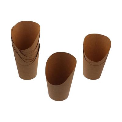 50pcs Disposable Kraft Paper Slant Cup Water Proof Oil-proof Ice Cream Cup Thickened Snack Cups Take-out Packaging