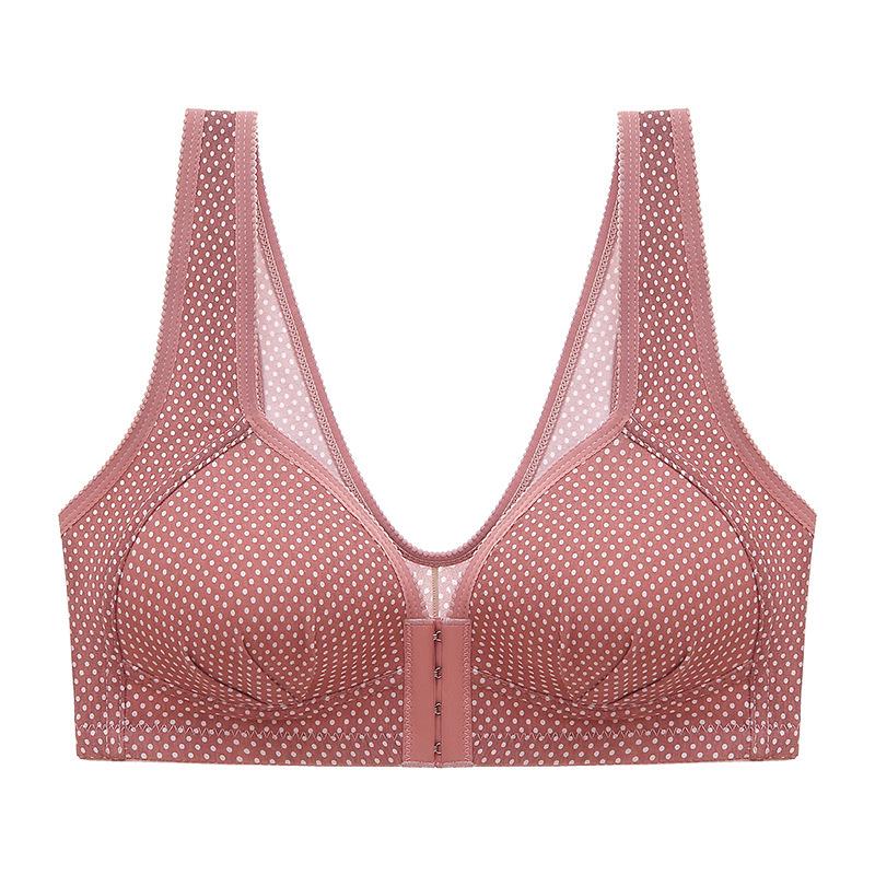 Plus Size Wire-Free Front Closure Bra with Side Support and Underarm Fat Coverage