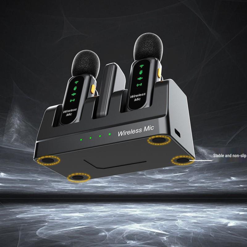 Wireless Lavalier Microphone with Digital Display & Charging Case for Live Streaming and Noise Reduction