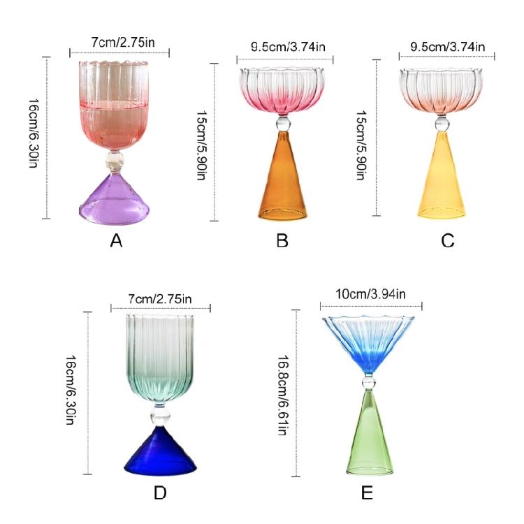 Küchenglaswaren Bunte Cocktailgläser Kreatives Weinglas Einzigartiges Blumenglas