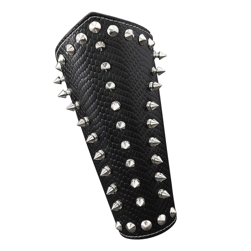 Medieval PU Leather Arm Bracer Victorian Gauntlet Wristband with Rivet Studded For Cosplay Party Festival Photography