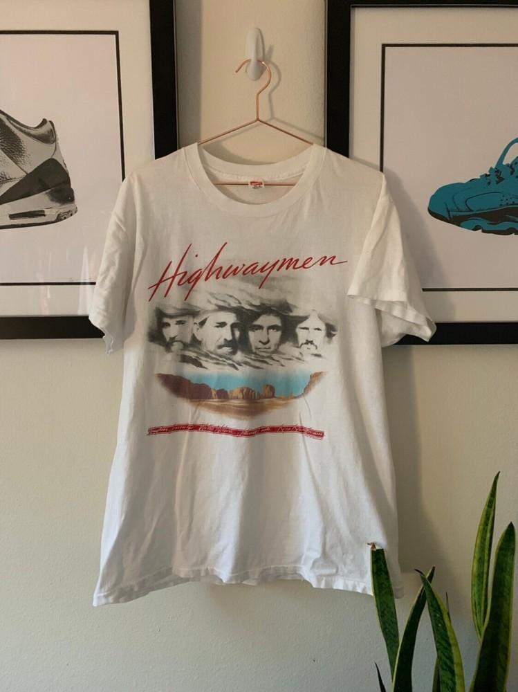 The Highwaymen band Retro tee White Tour TShirt Unisex tee NH20423 Unisex T-Shirt XL