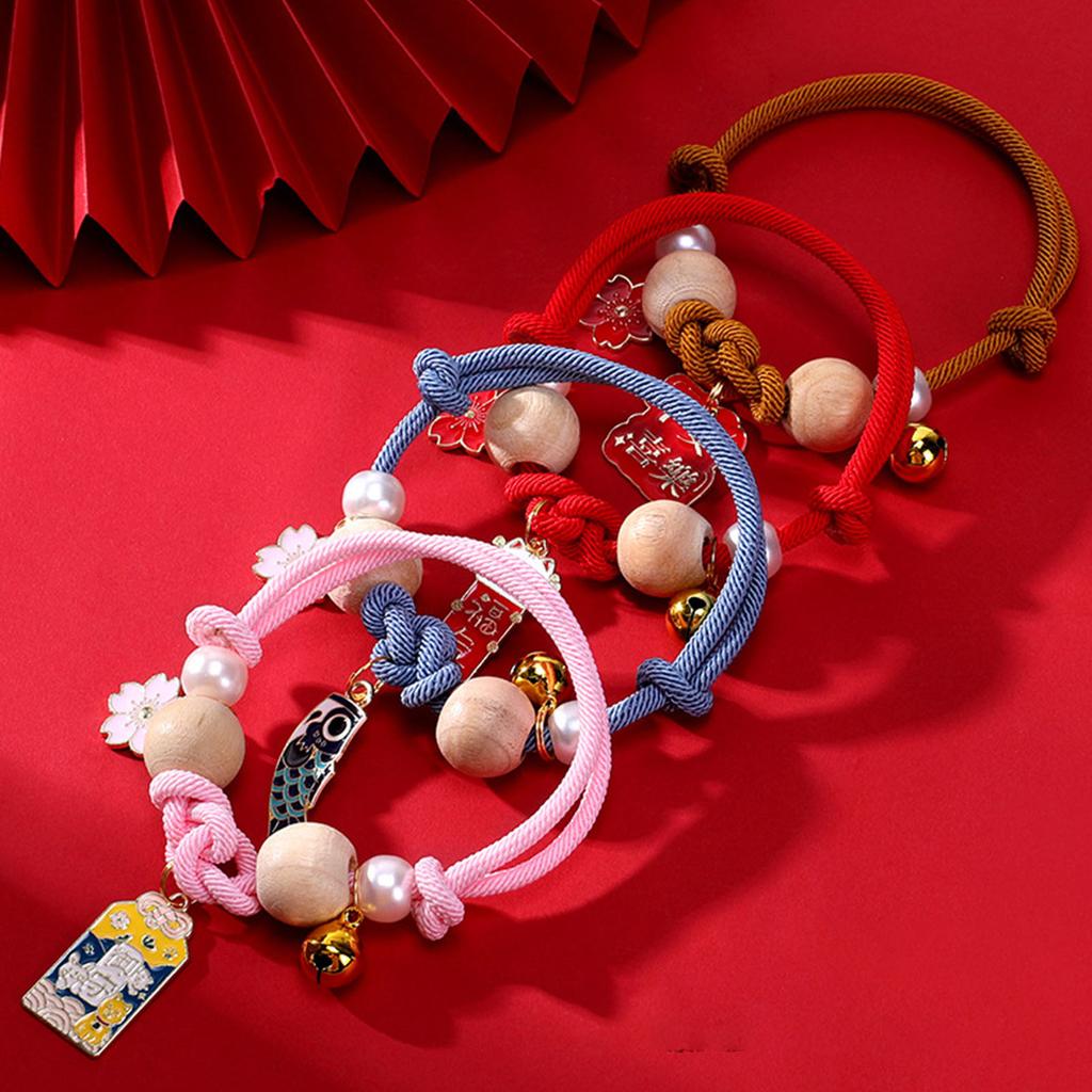 Adjustable Cat Collar With Bell and Camphor Wood Beads Pet Necklace Collar For Kittens Indoor Outdoor Activity Wear