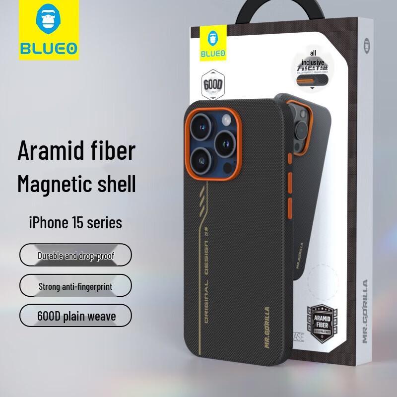 

Mr. Blue Gorilla Aramid Fiber Phone Case for iPhone 15 Pro Max