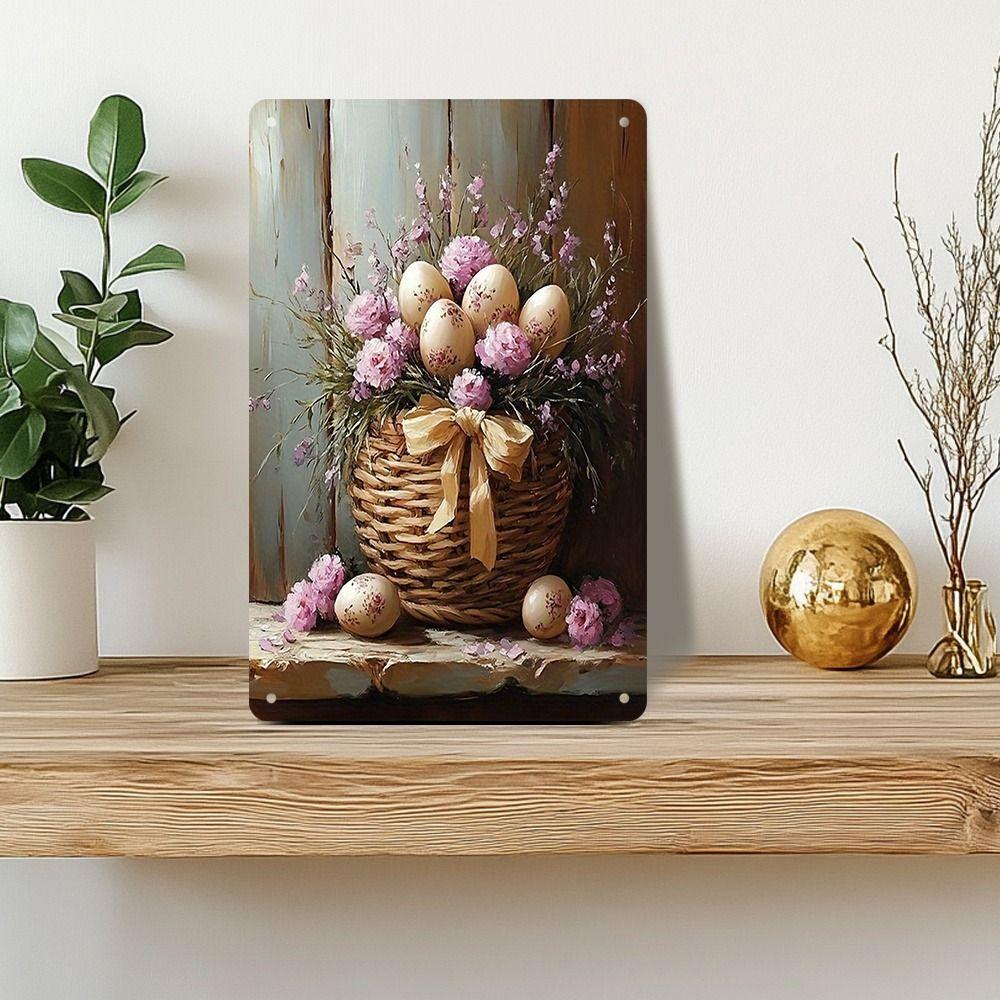 Easter Bunny Metal Tin Sign Poster Wall Art 20x30cm