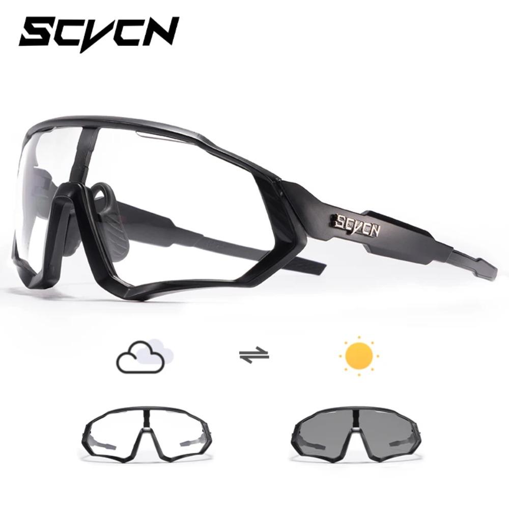 Scvcn Photochrome Radbrille Coole Fahrradsonnenbrille Sport Fahrradbrille Mountain Cycl Goggles UV400 MTB Road Herren Fahren