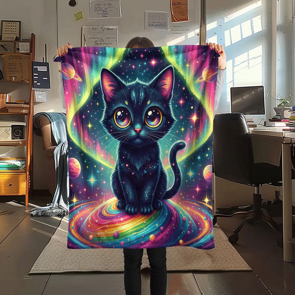 

1Pc Planet Animals Print Flannel Blanket, High quality Comfortable for All Seasons, Home Decor, Warmth and Comfort, Perfect for Christmas Gifts 80cm x 120cm