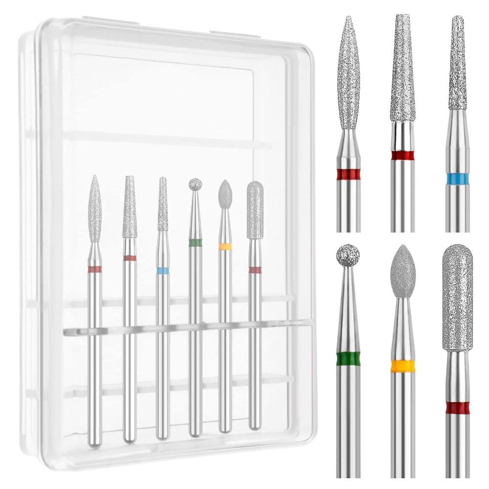 6 PCS Emery Nail Drill Bits Set Cuticle Remover Nail File Heads Manicure Machine Accessories