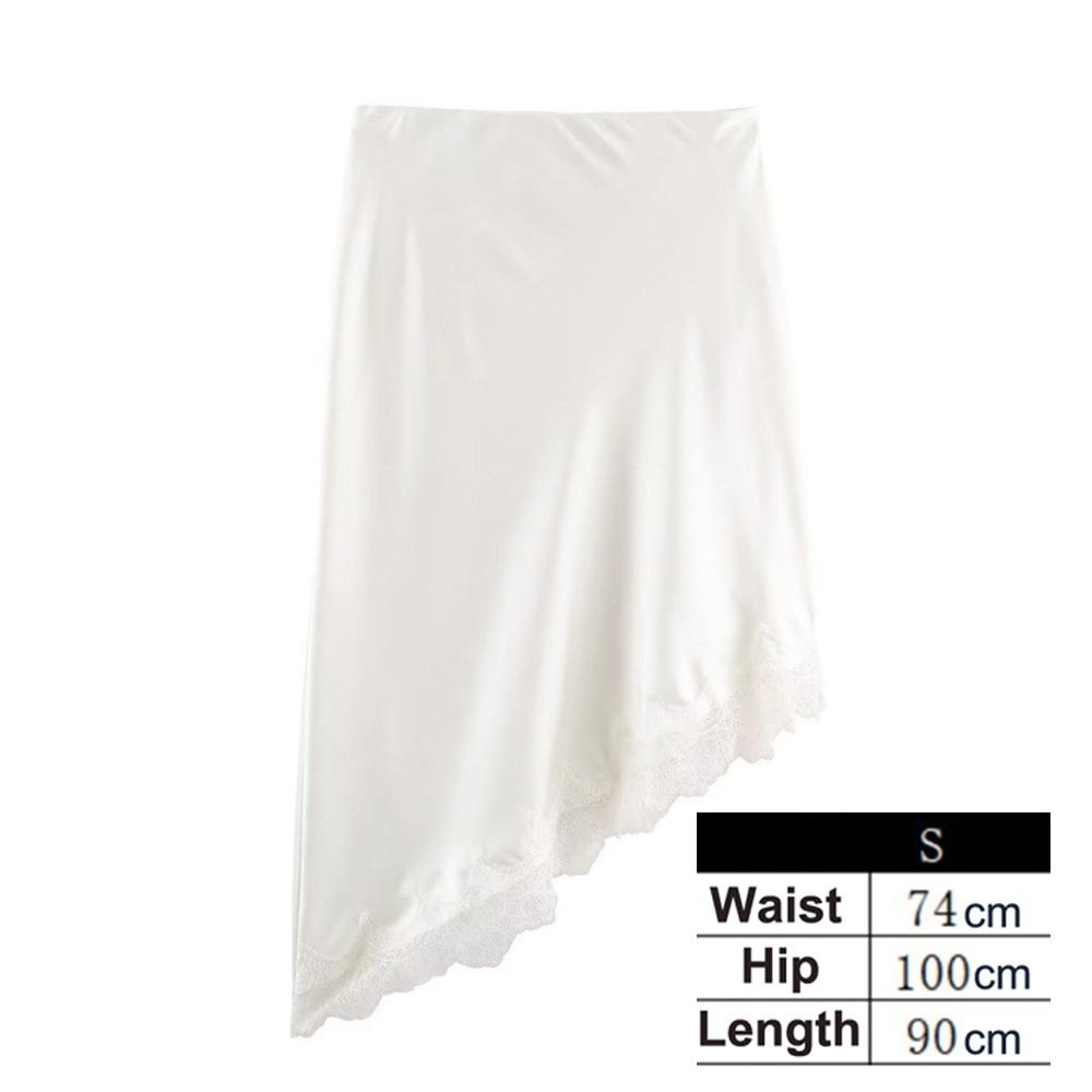 

Кружевное Сатиновое Полуплатье Эластичная Кружевная Нижняя Юбка Модные Элегантные Юбки для Девочек White-S