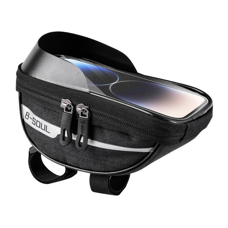 

Cycling Bicycle Bike Head Tube Handlebar Cell Mobile Phone Bag Case Holder Screen Phone Mount Bags Case for 6.5 Inch Phone чёрный