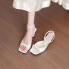 Fashion 2025Stiletto Sandals Women Summer New Square Toe Open Toe Bow Slip Strap Anti-slip Wear-resistant Delicate High Heels