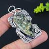 Natural Ocean Jasper Gemstone Handmade 925 Sterling Silver Pendant 2.36" W9z57