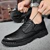 2024 New Lace Up Cowhide Mountaineering Shoes Men's Casual Work Shoes High Quality Brand Fashion Business Casual Leather Shoes