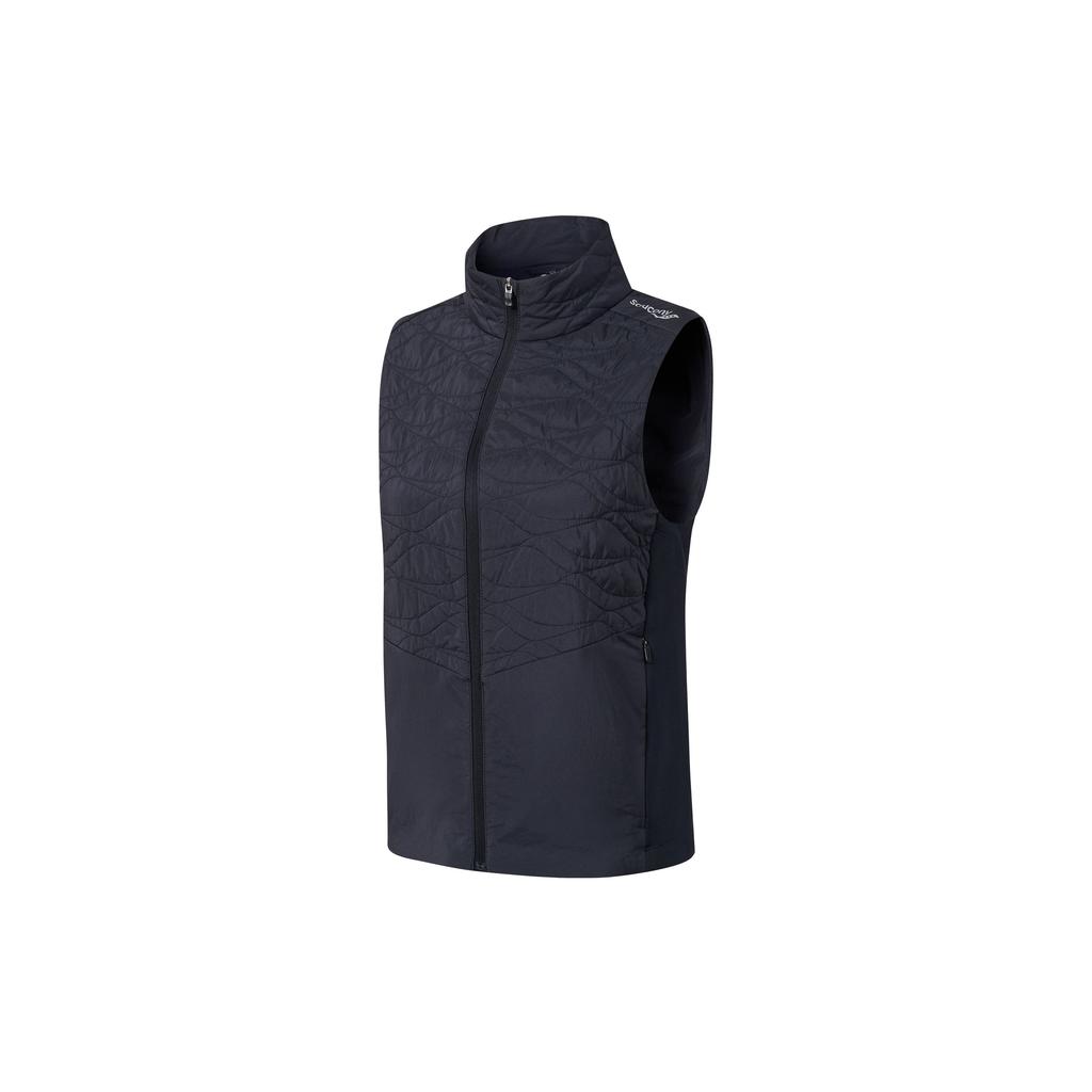 SAUCONY Solid Color Casual Zip Collar Vest Women Vests Black SC1249042B-BK01