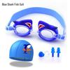 MDNG Lunettes de natation pour enfants motif requin bleu dessin animé Lot de 2