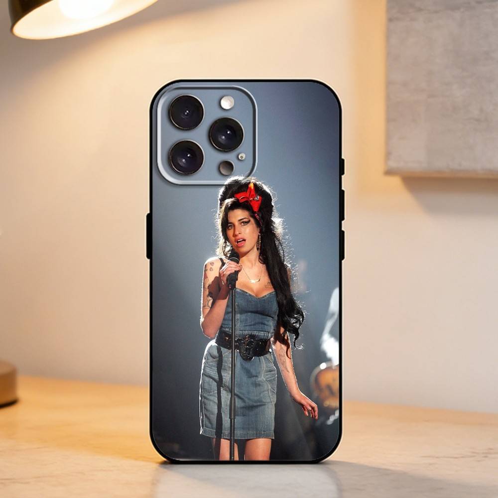 Sängerin A-Amy W-Winehouse Handyhülle für iPhone 17,16,15,14,13,12,11 Plus,Pro Max,XS,Weiche Silikon-Schwarze Hülle