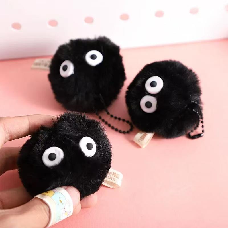 

Pet Interactive Toy Cute Briquette Doll Pendant Keychain Bag Accessories Cute Plush Black Coal Ball Cartoon Toy Pendant Gift 5pcs