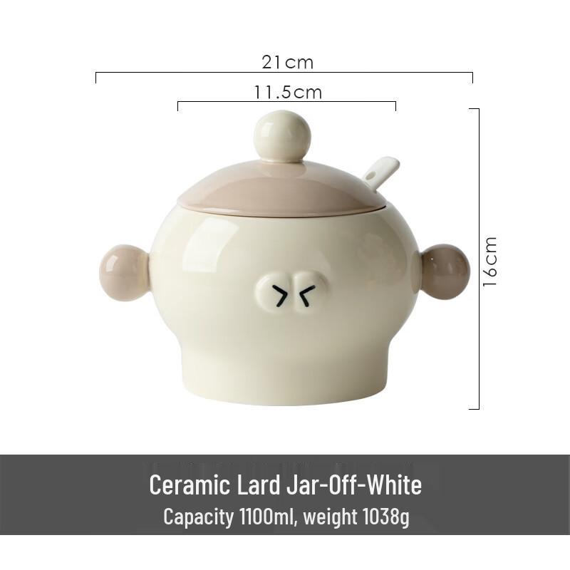 

ZISIZ Ceramic Lard and Chili Oil Pot with Lid
