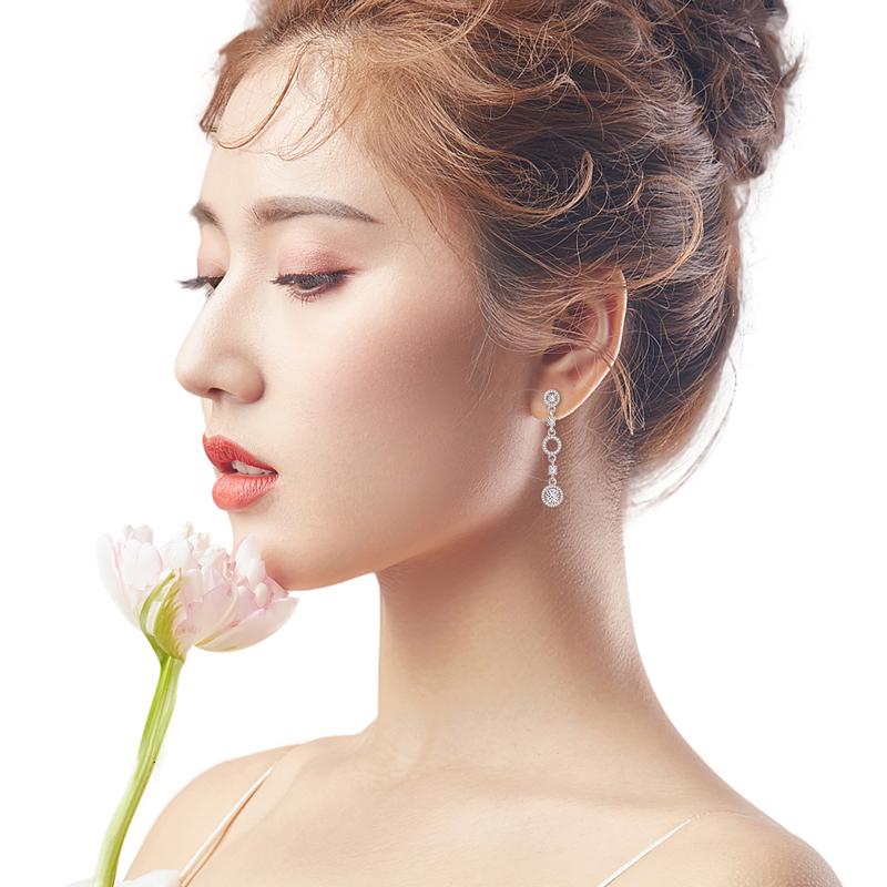 Exquisite Chain Jewelry D Color 2.0CTTW Moissanite Dangle Tassel Original 925 Sterling Silver Drop Earrings for Women