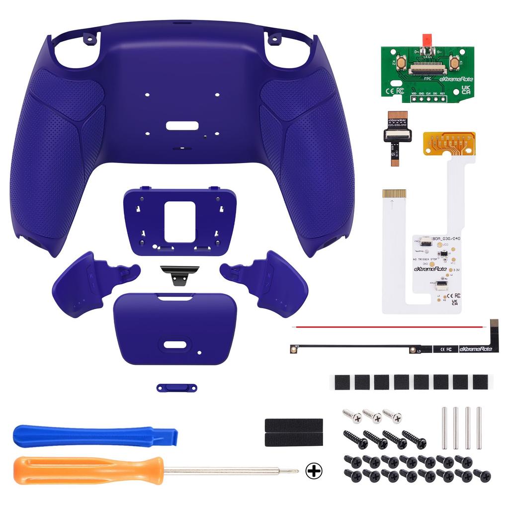 EXtremeRate Pure Color RISE V3 Remap Kit cu program Paddle din spate Cauciuc din plastic pentru compatibil cu controlerul PS5 Compatibil cu controlerul PS5
