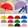 Traditional Wooden Hand Fan Classical Vintage Spanish Solid Color Folding Fan