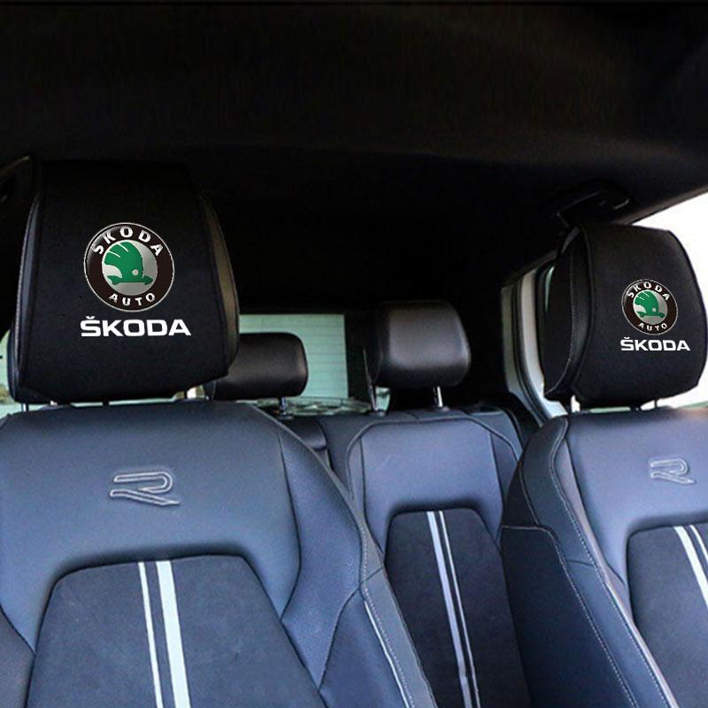 AAAJI1 Car Headrest Cover Dustproof Cover For Front Seat Head Rests For Skoda Octavia 3 2 Superb 3 Kodiaq Fabia Kamiq Karoq Accessories