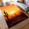 Sunset Desert Cactus Carpet, Warm Orange Rustic Style Rug Decor Suitable for use as an anti-slip for living room bedroom sofas