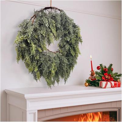 Cedar Garland Realistic Realistic Green Garland for Front Door Holiday Atmosphere Props Party Supplies Mantle Fireplace Wall