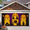 7 X 16ft Halloween Garage Door Cover Large Skeleton Graveyard Hanging Backdrop Door Banner for Halloween Yard Front Porch Wall Decoration