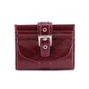 Women Silver Leather Card Holder Ultra-Thin Mini Buckle Coin Purse Portable Wallet Cute Bank Credit Id Bag Multi-Card Slot