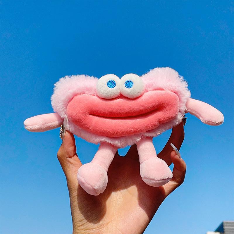 Funny Cartoon Sausage Mouth Monster Pendant Cute Big Mouth Monster Plush Big Eyes Cute Little Doll Toy
