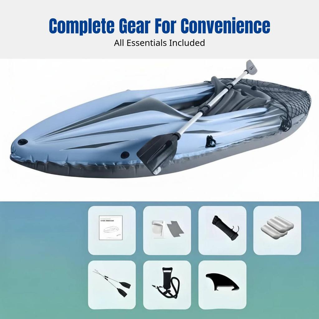 Double Inflatable Kayak Upgraded Thickened Canoe Foldable Raft For Drifting And Outdoor Recreation