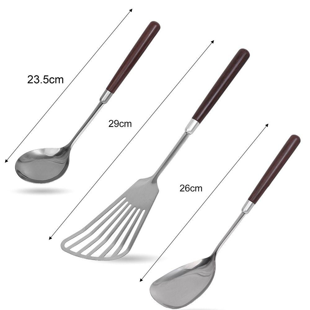 Stainless Steel Cooking Spoon Non Stick Kitchen Cooking Gadgets Portable Pot Spatulas