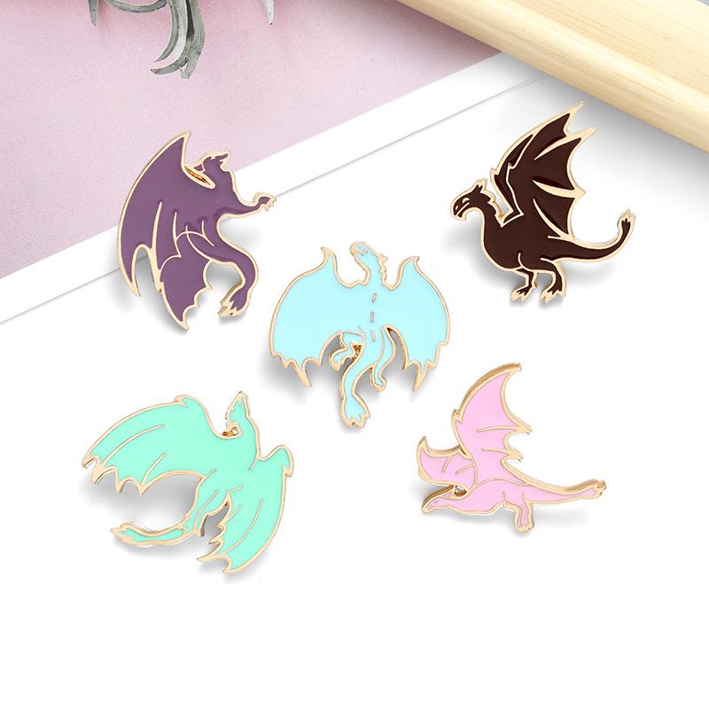 Alloy Stylish Dinosaur Badge Unique Cute Cartoon Design Perfect For Fashion Lovers Everywhere