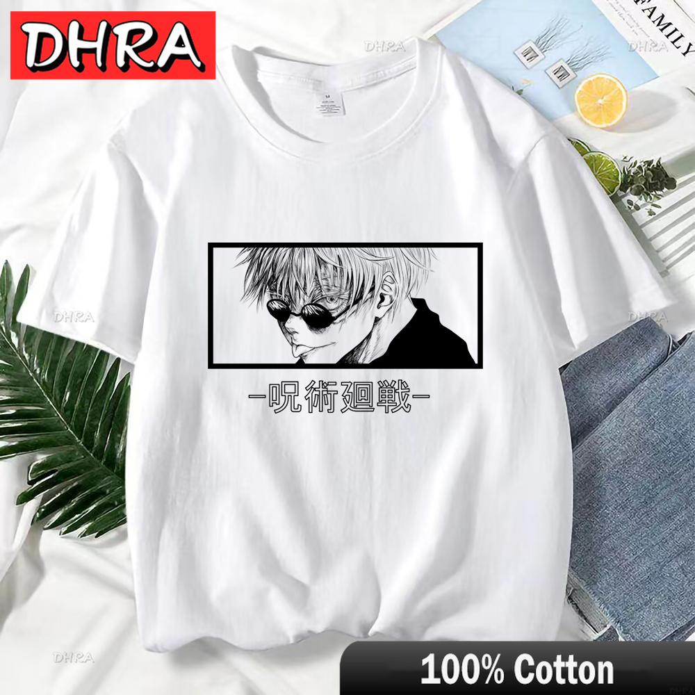 Japanese Anime Jujutsu Kaisen T Shirt for Women Gojo Satoru Print Graphic T Shirts Unisex Harajuku Fashion Casual Women Cute Tee