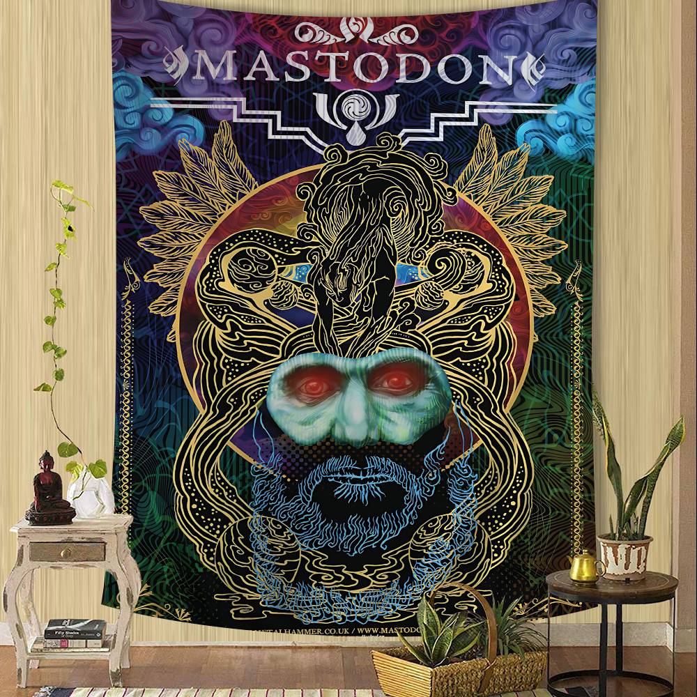 Vintage Classic M-Mastodon Band Hanging Bohemian Tapestry Hanging Tarot Hippie Wall Rugs Dorm Japanese Tapestry
